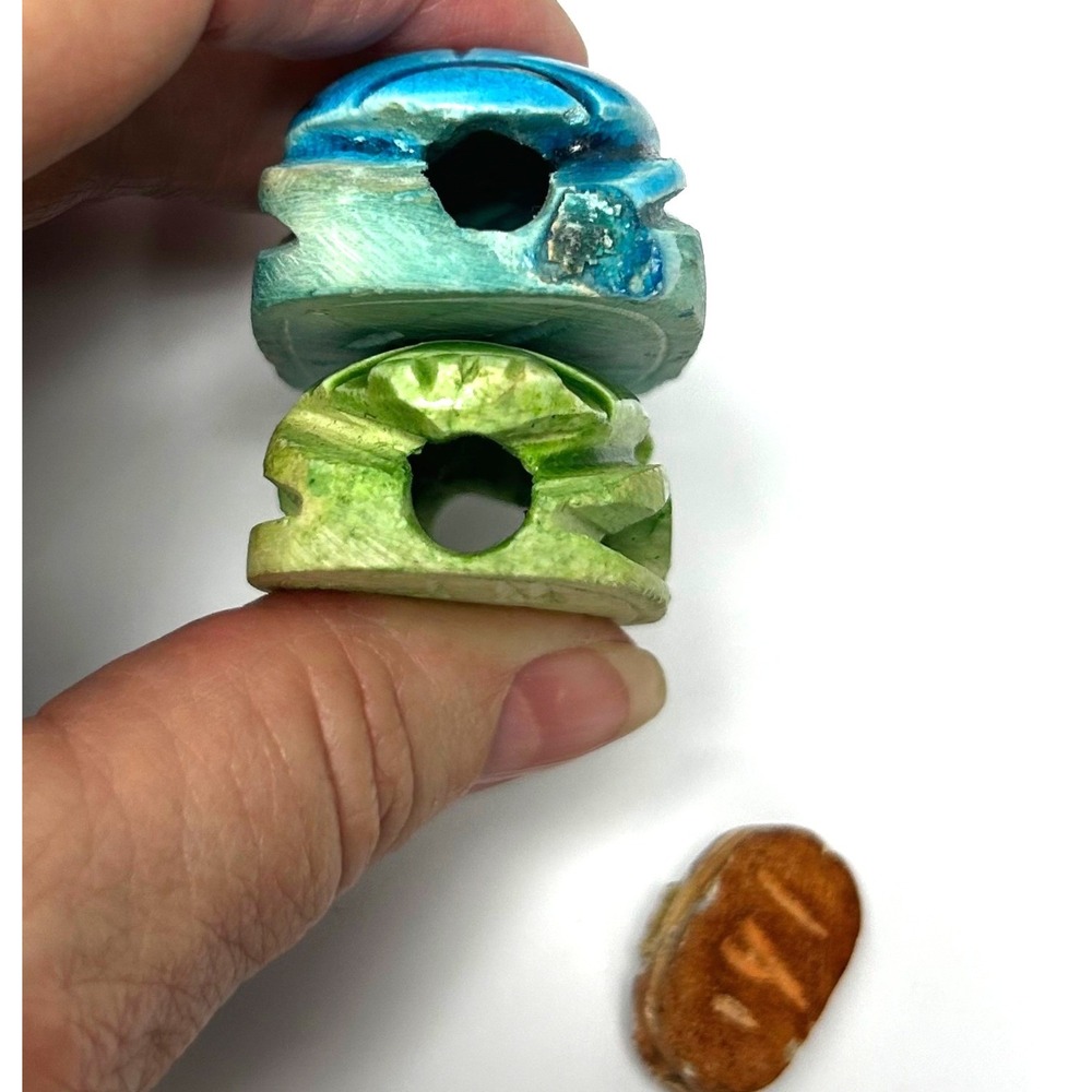 Scarab Beetle Amulet Figurines OS Multicolor Egyptian Decor Set of 4 Sizes - Picture 10 of 11